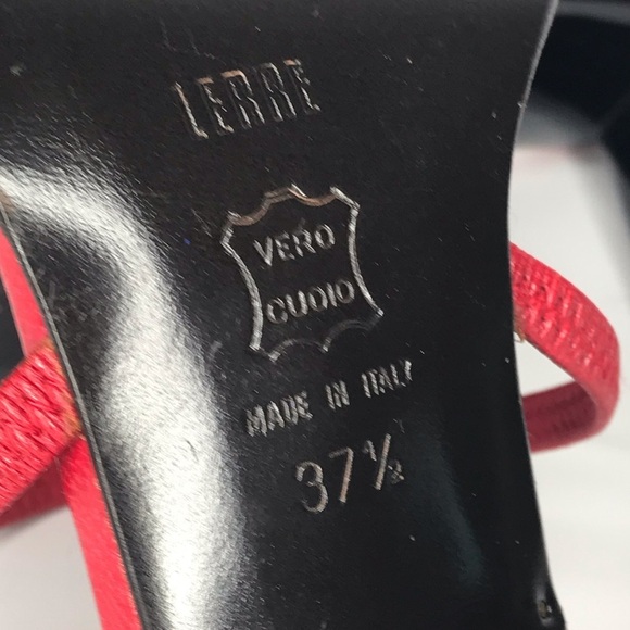 Lerre Heel Women’s 7.5 Cocktail Red Rhinestone Embellished Sleek Black Sleek - Picture 10 of 14